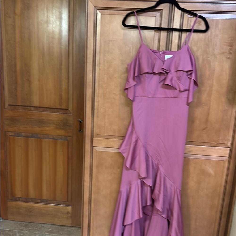 Elegant Pink Ruffle Dress